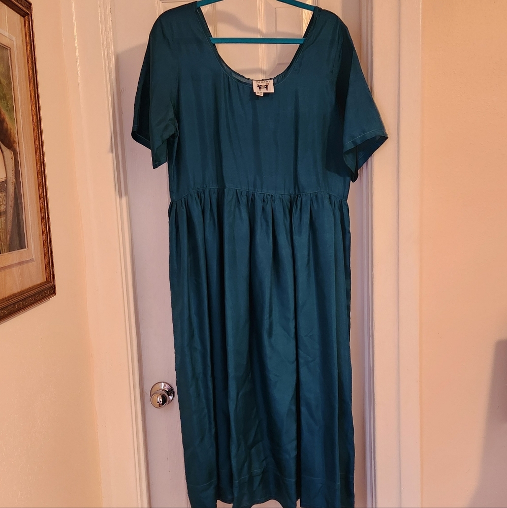 HARARI Silk Babydoll Style Dress L
